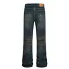 G6879 Jeans Casual Retrô de Alta Qualidade Americano High Street Padrão Bigode de Gato Design Salpicado Masculino Ligeiramente Flare