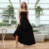 Moda Femenina Europea y Americana 2026 Nuevo Estilo Vestido de Noche de Cintura Entallada Acampanado Espalda Descubierta Sin Tirantes Elegante Talla Grande