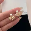 Brincos de Pérola Doce Franceses Populares no Xiaohongshu Brincos de Tarraxa com Laço de Renda para Mulheres Brincos Pendentes de Alta Qualidade Dropshipping