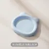 Prato de Plástico Redondo Moderno Tigela de Comida para Gato Antiderramamento Lancheira para Gatinho Prato para Pet Conjunto de Tigela e Prato para Pet
