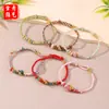 Pulseira Trançada com Nó Flor de Pessegueiro DIY, Cordão Semi-Acabado 'Nunca se Separando', Pulseira de Casal com Nó Flor de Pessegueiro Multicolorida Feita à Mão