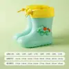 Botas de Lluvia Impermeables Lindas para Niñas, Botas de Lluvia Antideslizantes de Suela Suave para Niños Pequeños y Medianos, Zapatos Impermeables con Forro de Felpa, Zapatos de Goma para Niños