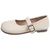 Zapatos de mujer talla grande 41 a 43 hacen que los pies parezcan más pequeños Zapatos Mary Jane de una sola tira suela plana con faldas suela suave cómodos zapatos para conducir