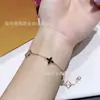 Nuevo Pulsera de Influencer de Moda Versión Alta Pulsera de Cinco Flores Presbiópica Madreperla Natural Chapado Grueso 18K Collar de Trébol de Cuatro Hojas