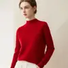 Novo suéter 100% cashmere outono e inverno, gola alta, pulôver para mulheres, solto e versátil, malha quente