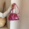 Bolsa Feminina Casual Estilo Coreano Estilo Ocidental Moda 2025 Primavera e Verão Bolsa de Ombro Simples Estilo Ocidental Portátil Cor Sólida Bolsa Concha