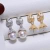 Acessórios DIY Brincos de Pérola Ocultadora em Prata de Lei S925 Suporte Vazio Brincos Foscos Material do Suporte Prata 8-12