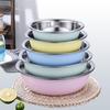 Bacia Lavar Legumes Aço Inoxidável Colorida Conjunto de Cinco Peças Conjunto de Bacias Bacia Doméstica Cozinha Bacia para Sopa Bacia para Legumes e Bacia para Rosto Tamanho Grande