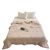 Colcha Coreana de Algodón Puro de Diez Capas para Todas las Estaciones sin Funda, Colcha Lavable a Máquina para Primavera y Otoño, Suave y Amigable con la Piel para Dormir Desnudo, Colcha de Gasa de Algodón para Invierno