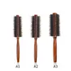 Ventas Directas de Fábrica en stock peine para rizar el cabello de cerdas y madera maciza mango cuadrado sin LOGO peine de rodillo estilo casero peine de rodillo de cuatro planos