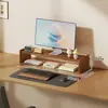 Soporte Elevador Base para Monitor de Computadora de Escritorio Soporte de Escritorio Estación de Trabajo de Escritorio de Oficina Estante de Almacenamiento con Cajón de Escritorio