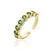 Anillo de tendencia de moda australiana cobre oro 18K circonita geométrico anillo abierto Esmeralda mujeres nueva explosión transfronteriza