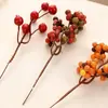 Artículos de Decoración Navideña para Sala de Estar y Hogar, Decoraciones Festivas, Frutas Navideñas Artificiales, Ramas de Frutas Rojas al por Mayor