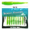 Venta al por mayor gusano de baile de rosca inversa 8cm2g cola de aguja flotante gusano suave oloroso a pescado material biónico TPE negro pozo Luya cebo artificial