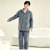 Jaqueta de Algodão Acolchoada Espessa de Três Camadas para Inverno Masculino Roupa Quente para Casa Conjunto Masculino Pode Ser Usado ao Ar Livre no Inverno (Zhui)