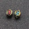 Cuentas de Cobre Nepalí Incrustadas Hechas a Mano Cuentas Pequeñas Pulsera DIY Cuentas Espaciadoras Cuentas de Barril Estilo Étnico Pulsera Llavero Accesorios Cuentas