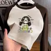 Camiseta de Manga Larga con Bloques de Color y Cuello Redondo para Niña 2026 Otoño/Invierno Nueva Llegada Mediana a Grande Infantil Cálida Versátil Casual Camiseta Base