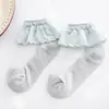 Calcetines para Niñas, Estilo Delgado de Verano, Calcetines de Cristal de Seda Helada para Niños, Calcetines de Princesa con Adorno de Encaje, Calcetines Transpirables para Bebé, Al por Mayor en Stock