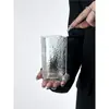 Taza de Café con Rayas Simples de Vidrio para Hielo, Americano, Latte, Taza para Jugo, Taza para Bebida Fría, Taza para Leche de Hogar, Vaso para Agua