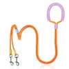 Correa Doble para Mascotas, Correa de Mano para Perros con Gancho Doble, Esquema de Color Dopamina, Cuerda de Nailon Resistente al Desgaste