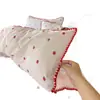 Conjunto de Gaze Dupla Fresco e Simples Quatro Peças Capa de Edredom Floral Lençol de Cama Capa de Edredom para Dormitório de Estudante Estilo Saia de Cama Conjunto de Três Peças Lavável
