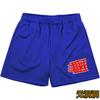 Shorts esportivos americanos para comércio exterior transfronteiriço, modelo Bird's Eye, secagem rápida, respiráveis, ideais para fitness, corrida e exercícios, com modelagem solta até o joelho e quatro pontos de ajuste.