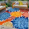 Tapete para Exterior, Antiderrapante, Absorvente de Água para Piso de Varanda, Grande Padrão Floral, Tapete Decorativo para Pátio e Terraço, Resistente a Manchas, Fácil de Limpar Capacho