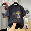Camiseta de Manga Corta de Algodón Puro con Estampado de Gatos para Mujer 2026 Nuevo Estilo de Verano Talla Grande Top Adelgazante Camiseta Holgada