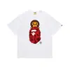 Camiseta Bape Verão Cabeça de Macaco Macaco Pequeno Camuflada Masculina Manga Curta Gola Redonda para Homem