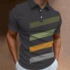 Camiseta Polo para Hombre Estampado de Rayas Manga Corta Camisetas Casual