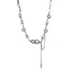 Collar de Borlas de Piedra Lunar de Lujo Ligero para Mujer, Diseño de Nicho de Alta Gama, Cadena para Clavícula, Estilo Minimalista, Accesorio de Cuello Dulce y Fresco