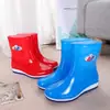 Botas de lluvia para mujer con forro polar, zapatos cálidos para todas las estaciones, zapatos impermeables de moda, zapatos de algodón de tubo alto antideslizantes, botas de lluvia, cubrezapatos de goma para invierno