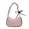 Bolso de lunares bolso de mujer 2026 nuevo fresco bolso de axila dulce bolso de mano plisado textura de nicho bolso de hombro único para mujer
