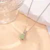 Collar de Bolsa de la Suerte para Mujer, Nuevo Collar de Imitación de Jade Hetian de Lujo Ligero de Nicho, Collar de Nuevo Estilo Chino, Cadena de Clavícula Versátil de Gama Alta
