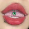 Piercing para labio, lengua, ojo de diablo, acero inoxidable, rosca externa, varilla recta, transfronterizo europeo y americano
