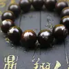 Pulsera de Madera de Azufaifo Golpeada por el Rayo con Incrustaciones de Plata de Cinco Truenos, Similar al Jade, Joyería Tallada a Mano, Cuentas de Oración de Mano