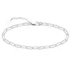 Europa y Estados Unidos pulsera de tobillo de doble capa con cadena mágica de cuentas de arroz de acero inoxidable transfronteriza para mujer, pulsera simple estilo Cuban paper clip