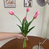 Tulipán de Silicona PE Transfronterizo Flor Artificial Látex Tacto Manual Escena de Montaje Arreglo Floral para el Hogar Decoración de Mesa Simulación