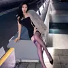 A Fábrica Recomenda Meias Pretas de Cano Alto, Meias Pretas de Verão Ultra Finas e Sexy de Cano Alto para Mulheres, e Meias Brancas Longas Acima do Joelho