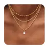 Amazon Transfronterizo Nuevo Collar de Diamantes Cuadrados Cadena de Clavícula Multicapa de Cobre Accesorio de Moda Versátil para el Trabajo
