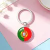 Llavero de gema de tiempo de bandera nacional de la OTAN Estados Unidos Reino Unido Francia Alemania joyería llavero colgante