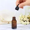 Botellas dispensadoras de aceites esenciales marrones, Botellas cuentagotas de plástico, Botellas de vidrio marrones al por mayor de 5 ml a 100 ml, Botellas marrones para aceites esenciales