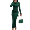 Vestido de punto francés de manga larga retro de cintura alta ajustado, nuevo estilo primavera y otoño, para mujer, ropa de AliExpress europeo y americano