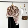 Chal Grande Estampado de Leopardo Transfronterizo Venta al por Mayor Bufanda de Imitación de Algodón y Lino Bufanda Exterior Estampada Bufanda Cuadrada Grande de 135 cm para Mujer