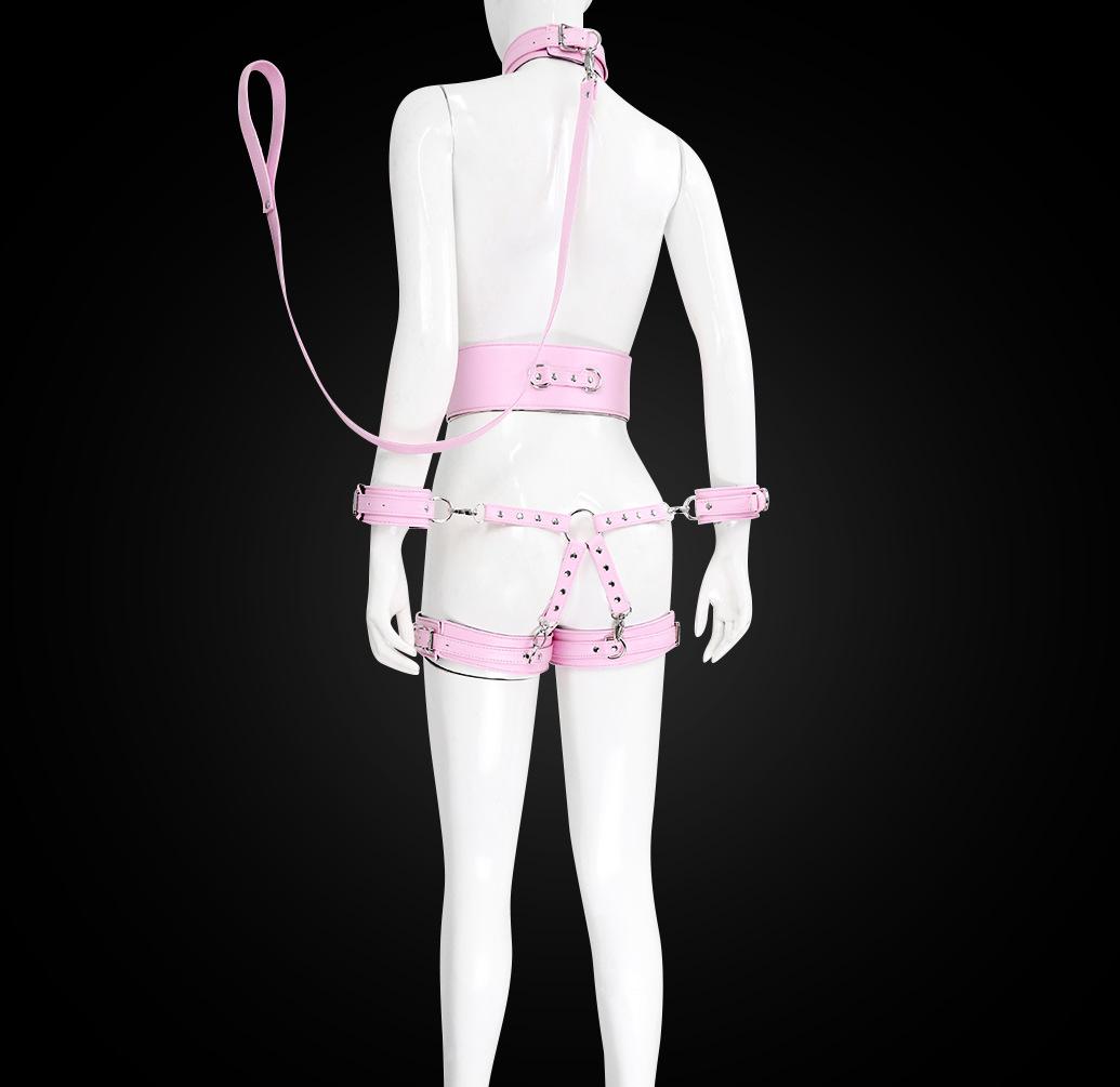 皮革5件套 粉色十字架