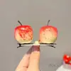 Puesto de Mercado Nocturno Comida y Juego Caricatura Fruta Pasador Infantil Lindo Adorno para el Cabello Modelo de Un Yuan Celebridad de Internet Accesorio para el Cabello Manzana
