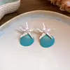 Brincos Novos de Franja com Flor Azul 2026, Design Fresco e Único, Acessórios de Orelha Estilo Férias de Verão para Mulheres