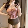 Traje de baño de mujer de venta al por mayor transfronterizo, conservador, adelgazante, estilo ins coreano, para pecho pequeño, bikini sexy, traje de baño para aguas termales
