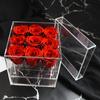 Caixa de Flores de Acrílico Caixa de Presente de Natal Caixa de Flores de Rosa Caixa de Armazenamento de Flores Eternas 9 Furos 16 Furos 25 Furos