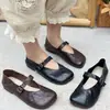Zapatos de Mujer Estilo Retro 2026 Nuevo Modelo Zapatos Mary Jane, Elegantes y Modernos Zapatos Planos de Cuadrado para Abuela, Zapatos de Boca Baja
